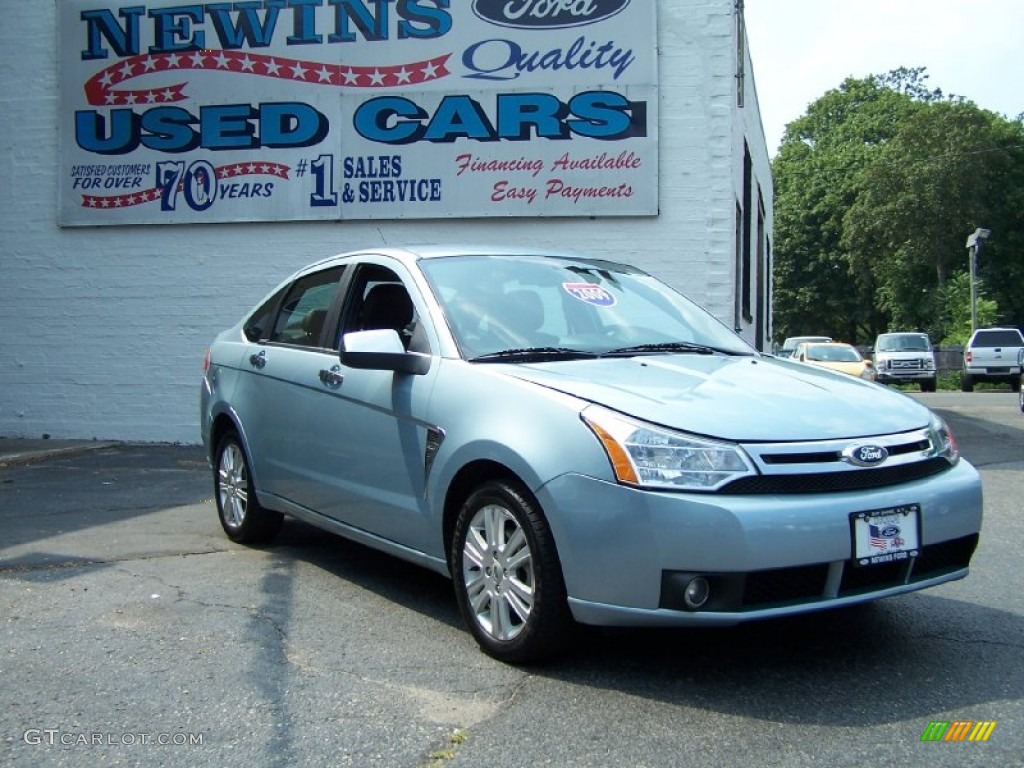 2009 Focus SEL Sedan - Light Ice Blue Metallic / Charcoal Black photo #7