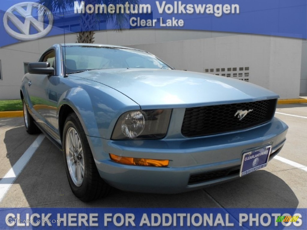 2006 Mustang V6 Premium Coupe - Windveil Blue Metallic / Light Parchment photo #1