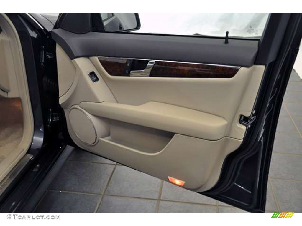 2010 Mercedes-Benz C 350 Sport Almond/Mocha Door Panel Photo #53385254