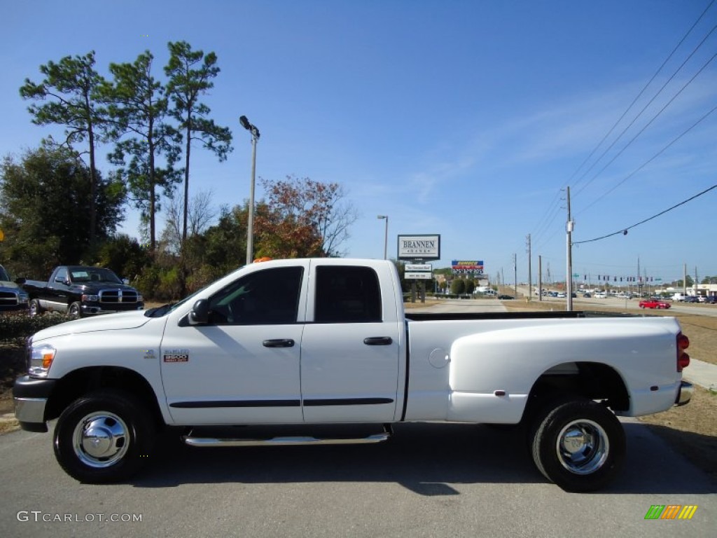 Bright White 2009 Dodge Ram 3500 SLT Quad Cab 4x4 Dually Exterior Photo #53385698