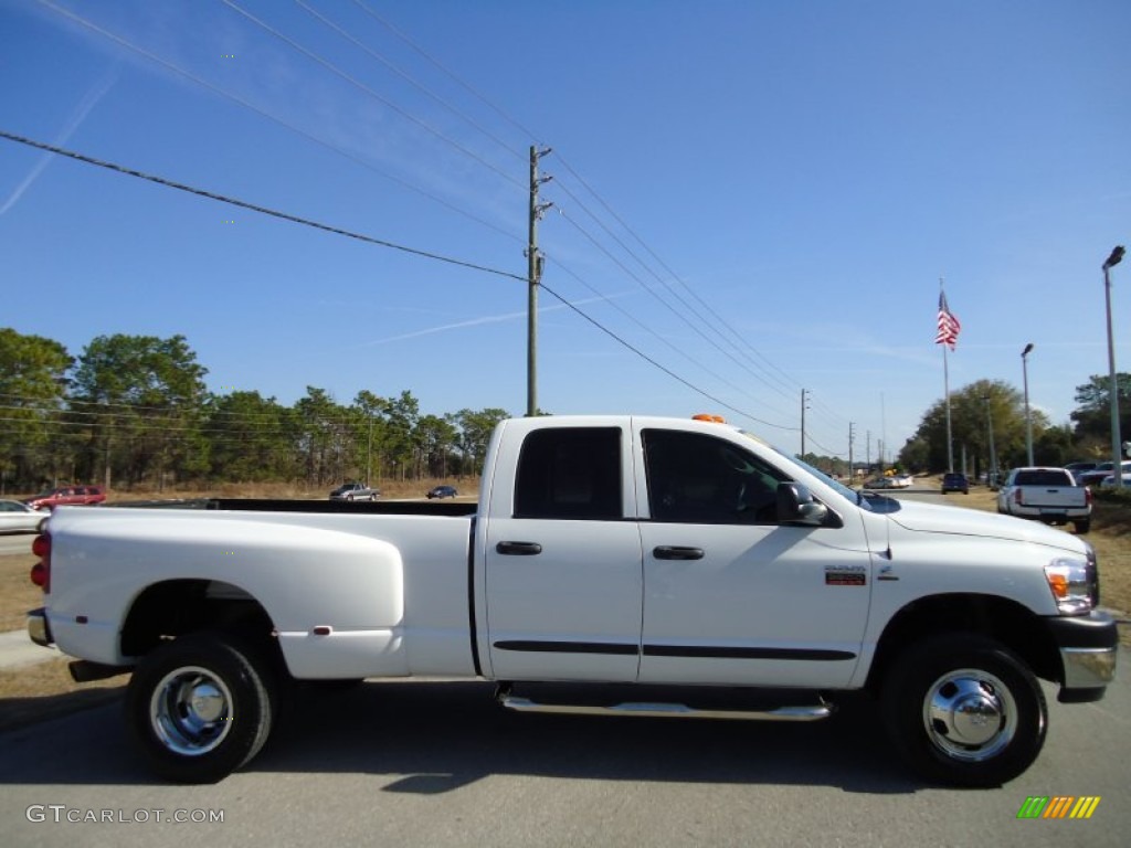 Bright White 2009 Dodge Ram 3500 SLT Quad Cab 4x4 Dually Exterior Photo #53385848