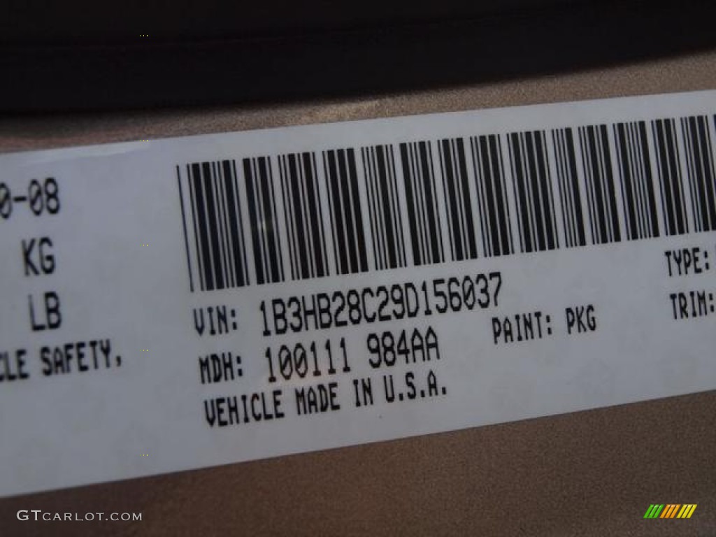 2009 Caliber Color Code PKG for Light Sandstone Metallic Photo #53386016