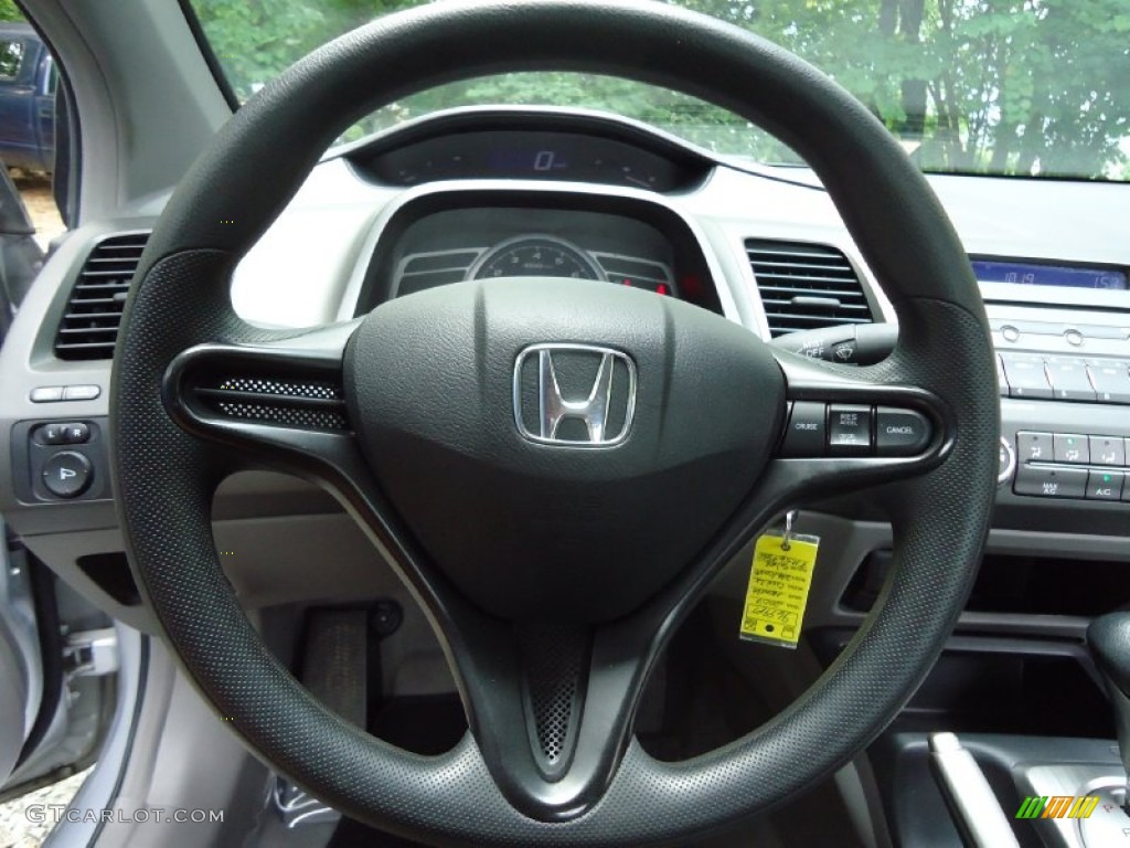 2007 Civic LX Coupe - Alabaster Silver Metallic / Gray photo #14