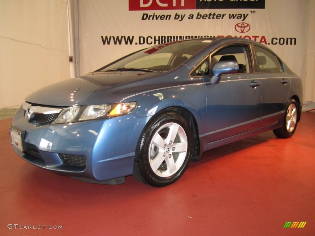 2009 Civic LX-S Sedan - Atomic Blue Metallic / Black photo #1