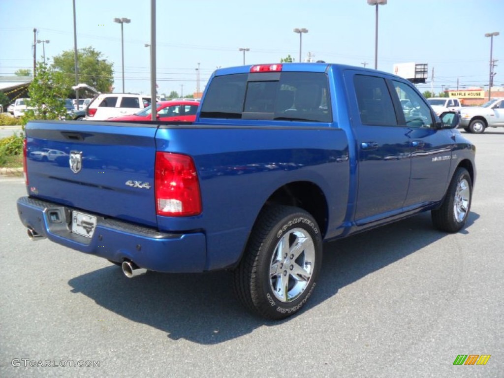 2011 Ram 1500 Sport Crew Cab 4x4 - Deep Water Blue Pearl / Dark Slate Gray photo #4