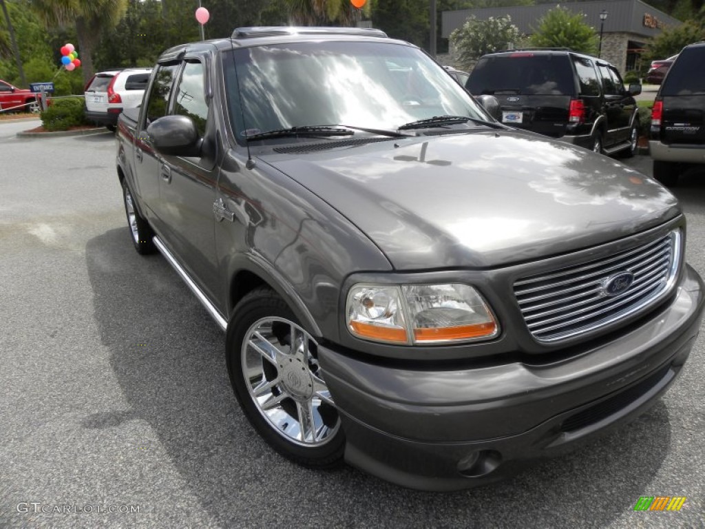 2002 F150 Harley-Davidson SuperCrew - Dark Shadow Grey Metallic / Black/Grey photo #1