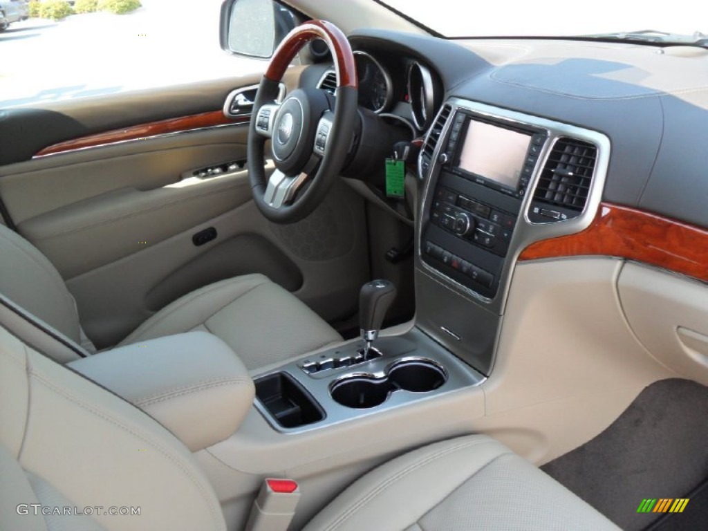 2012 Jeep Grand Cherokee Overland Dark Frost Beige/Light Frost Beige Dashboard Photo #53390057