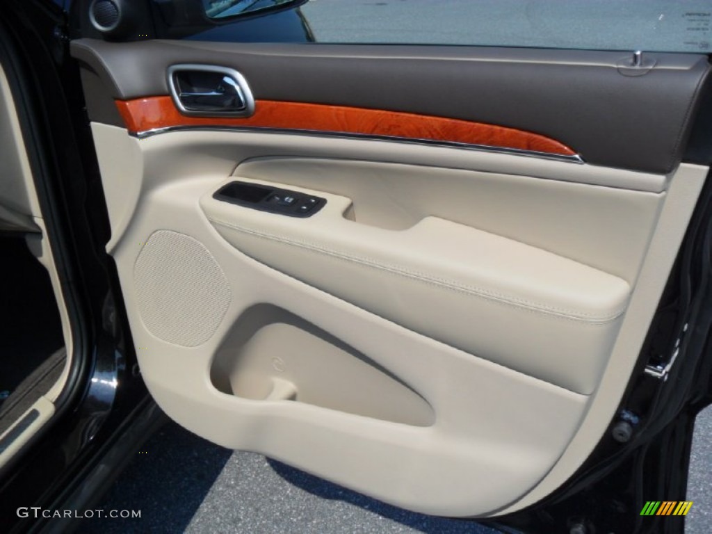 2012 Jeep Grand Cherokee Overland Dark Frost Beige/Light Frost Beige Door Panel Photo #53390072