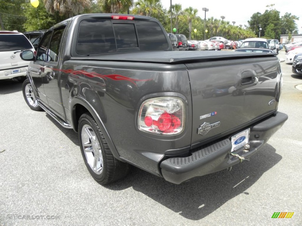 2002 F150 Harley-Davidson SuperCrew - Dark Shadow Grey Metallic / Black/Grey photo #16