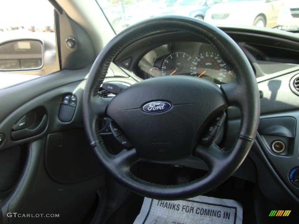 2002 Ford Focus ZX3 Coupe Dark Charcoal Steering Wheel Photo #53391683