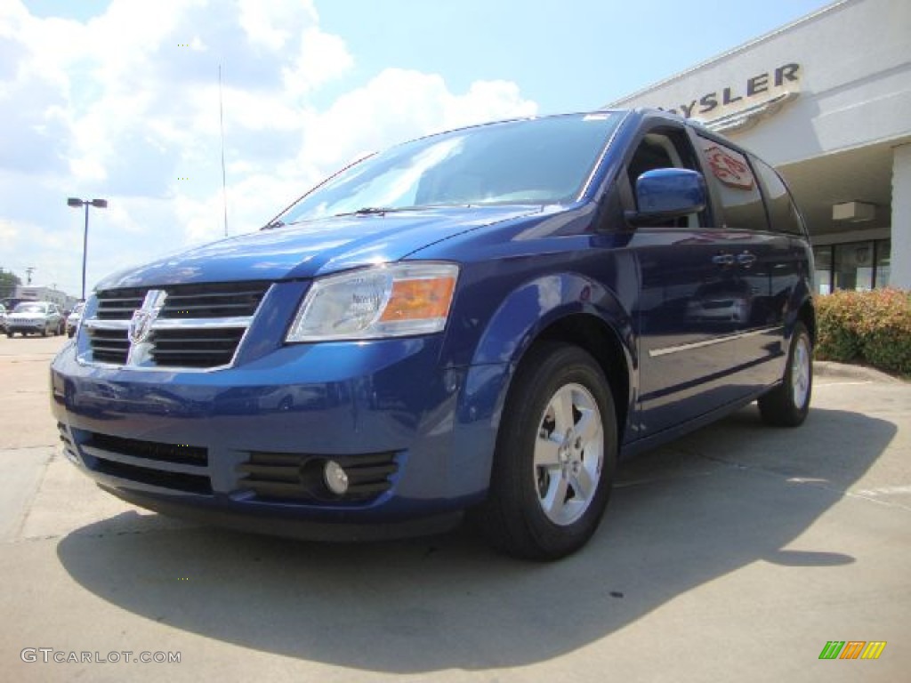 2010 Grand Caravan SXT - Deep Water Blue Pearl Coat / Dark Slate Gray/Light Shale photo #7