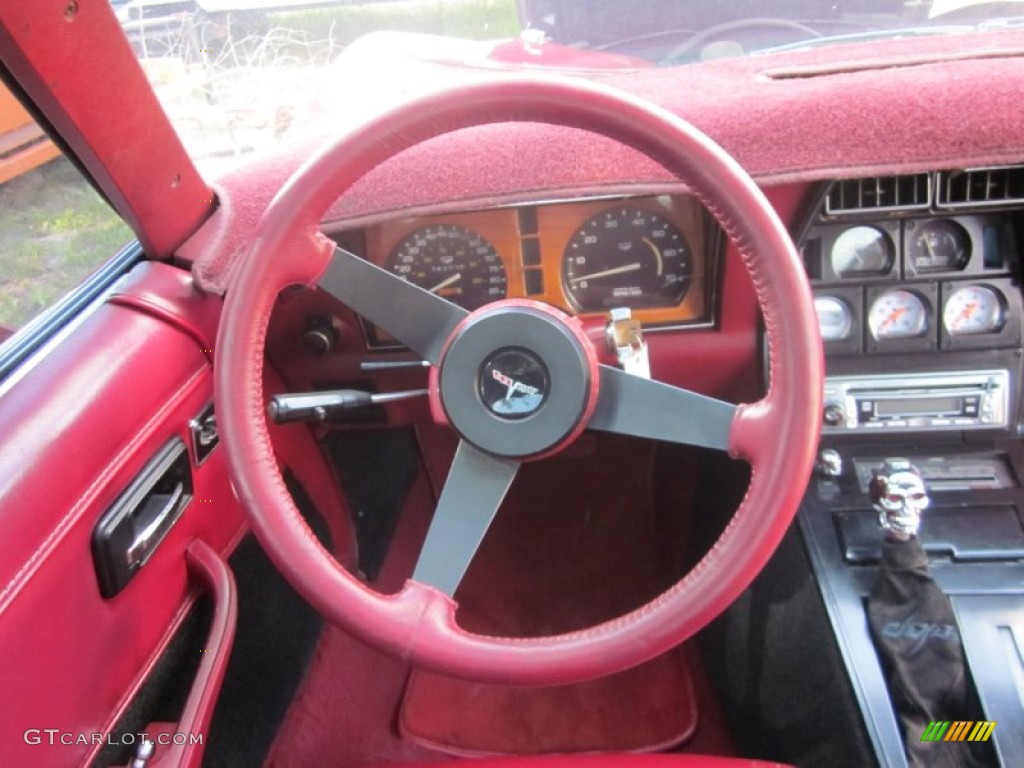 1982 Chevrolet Corvette Coupe Dark Red Steering Wheel Photo #53398535