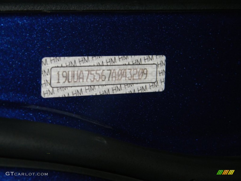 2007 Acura TL 3.5 Type-S Info Tag Photos