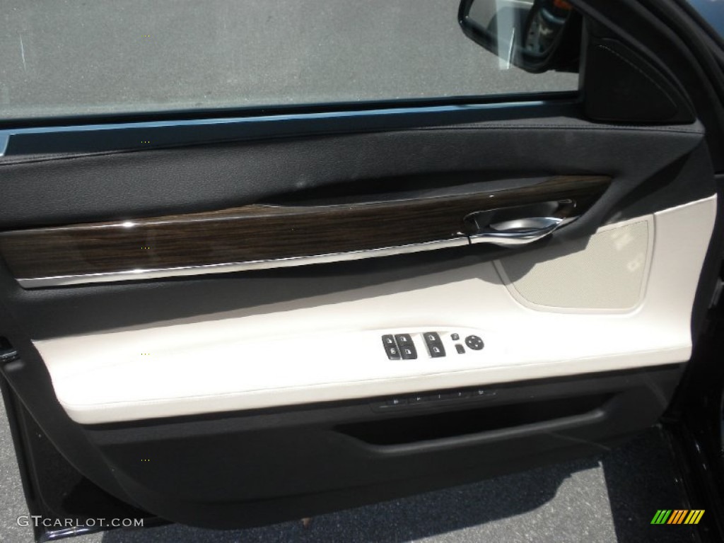 2011 BMW 7 Series 750Li Sedan Oyster/Black Door Panel Photo #53398664