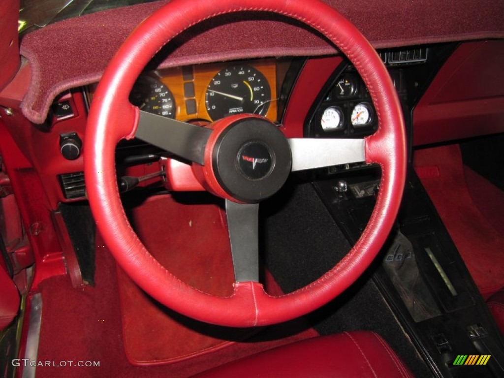 1982 Chevrolet Corvette Coupe Dark Red Steering Wheel Photo #53399126