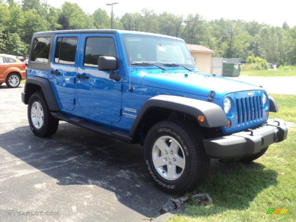 2011 Wrangler Unlimited Sport 4x4 - Cosmos Blue / Black photo #3