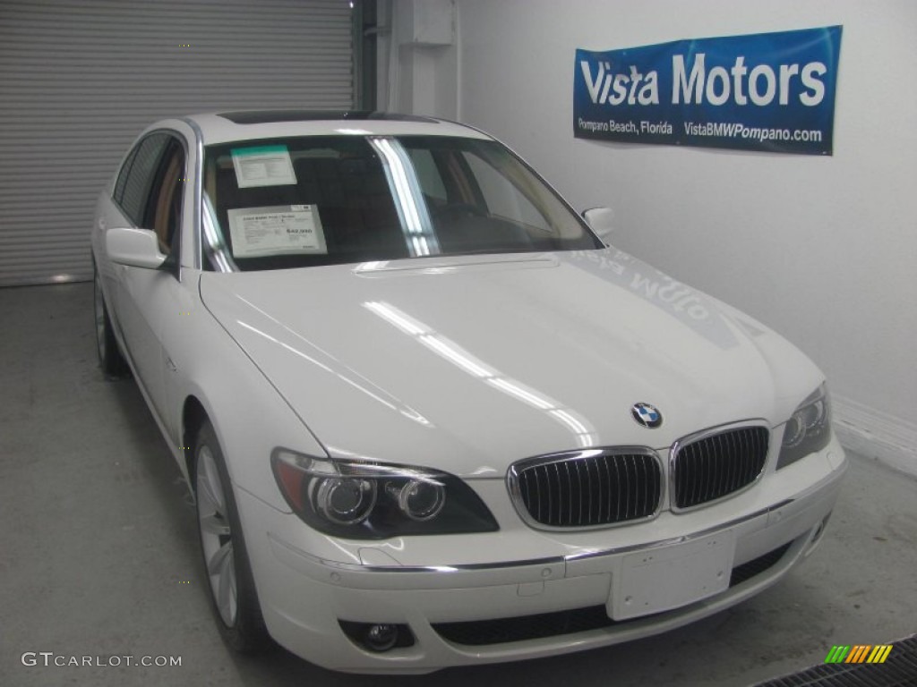 2008 7 Series 750Li Sedan - Alpine White / Cream Beige photo #1