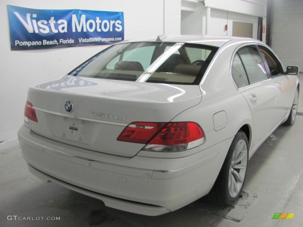 2008 7 Series 750Li Sedan - Alpine White / Cream Beige photo #6