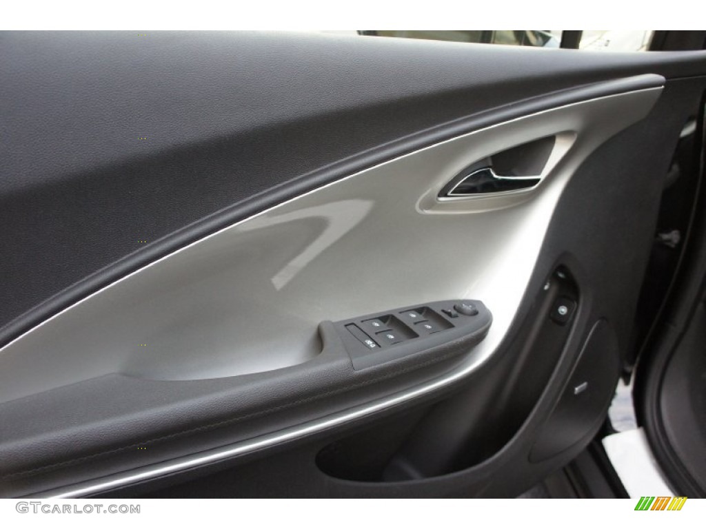 2012 Chevrolet Volt Hatchback Jet Black/Ceramic White Accents Door Panel Photo #53406275
