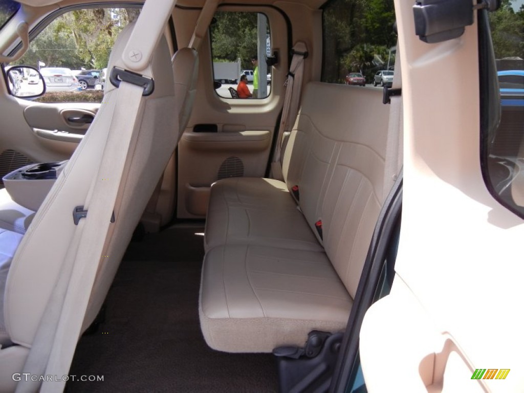 2000 F150 Lariat Extended Cab - Amazon Green Metallic / Medium Parchment photo #17