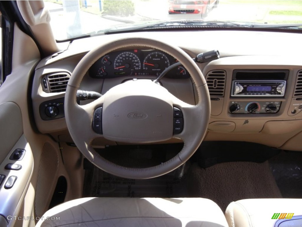 2000 F150 Lariat Extended Cab - Amazon Green Metallic / Medium Parchment photo #22