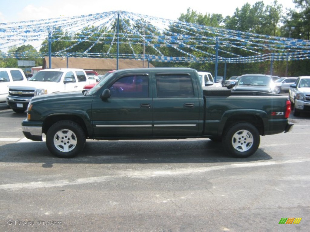 2006 Silverado 1500 Z71 Crew Cab 4x4 - Dark Green Metallic / Tan photo #2