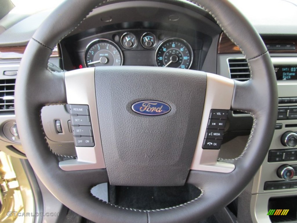 2012 Ford Flex SEL AWD Charcoal Black Steering Wheel Photo #53417800