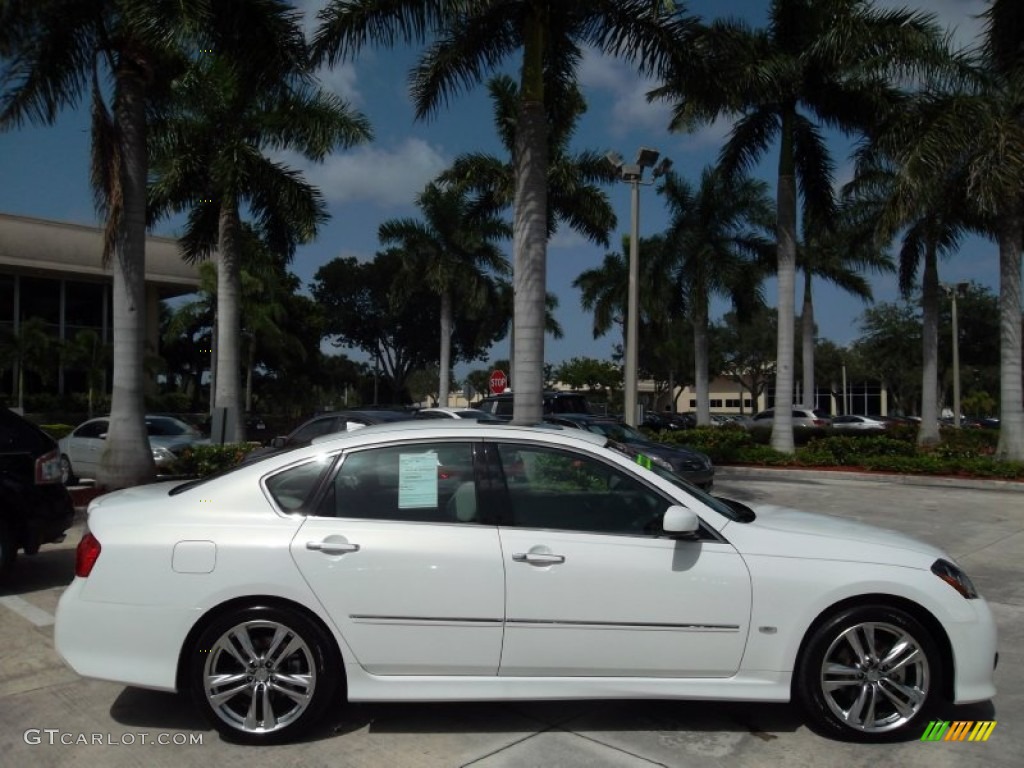 2008 M 35 S Sedan - Moonlight White / Stone photo #31