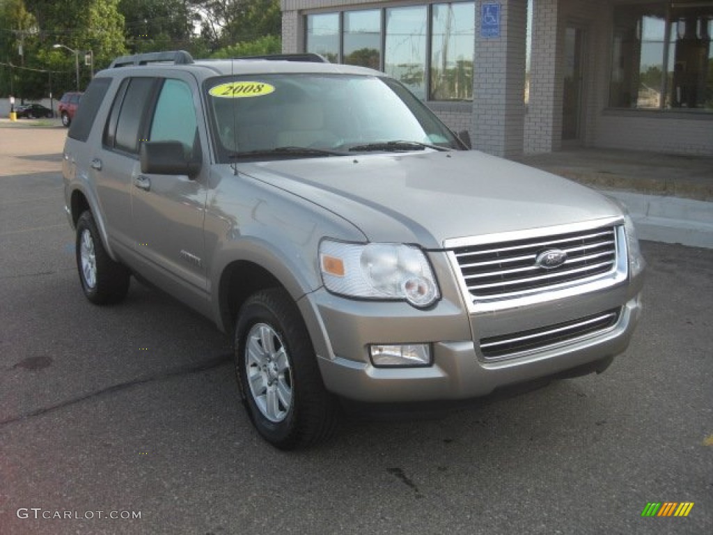 2008 Explorer XLT - Vapor Silver Metallic / Camel photo #1