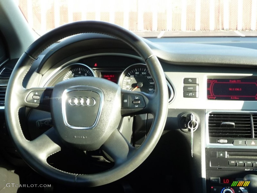 2008 Audi Q7 3.6 quattro Black Steering Wheel Photo #53427412