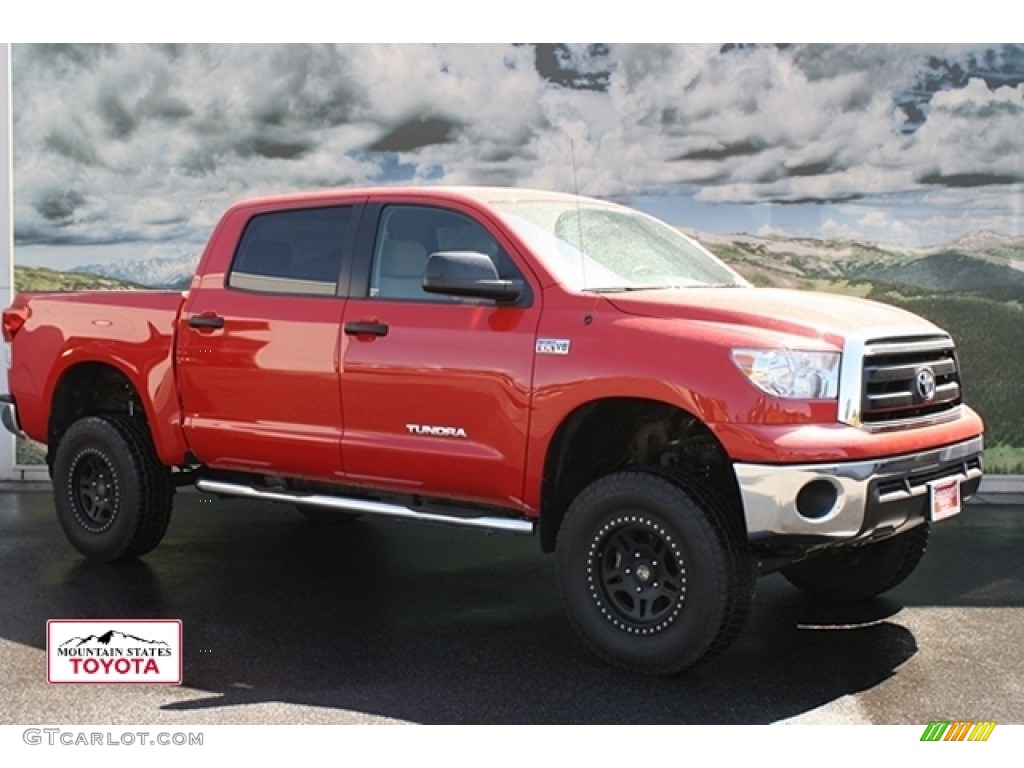 2010 Tundra CrewMax 4x4 - Radiant Red / Graphite Gray photo #1