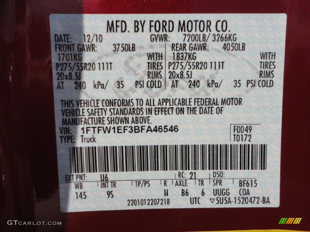 2011 F150 Platinum SuperCrew 4x4 - Red Candy Metallic / Steel Gray/Black photo #20