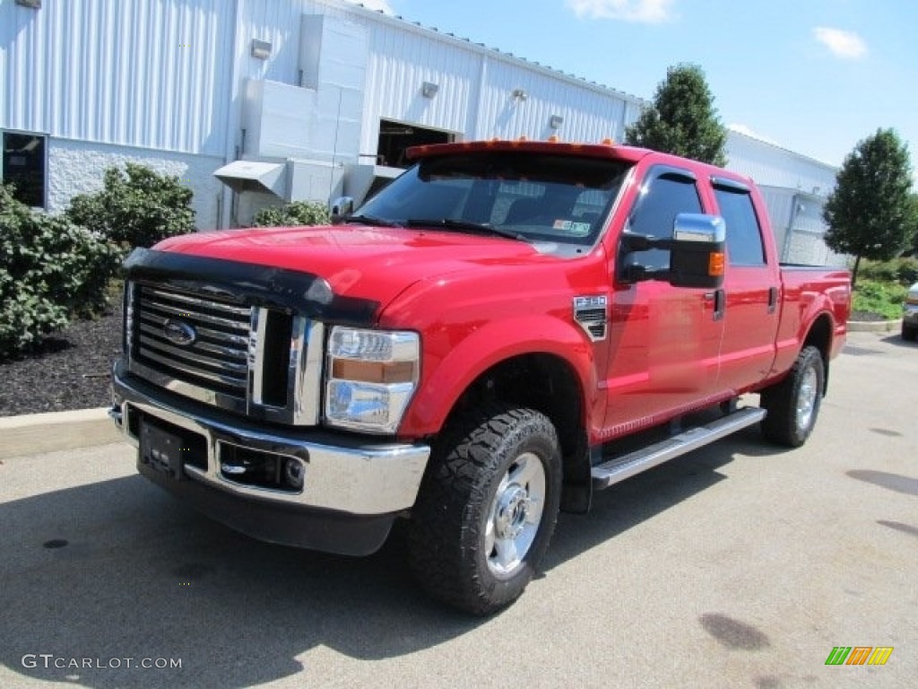 2010 F350 Super Duty FX4 Crew Cab 4x4 - Vermillion Red / Medium Stone photo #2