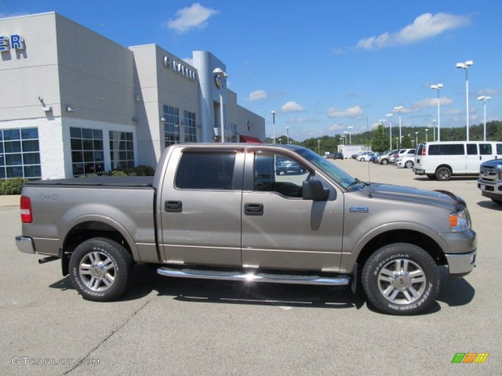 2005 F150 Lariat SuperCrew 4x4 - Arizona Beige Metallic / Tan photo #2