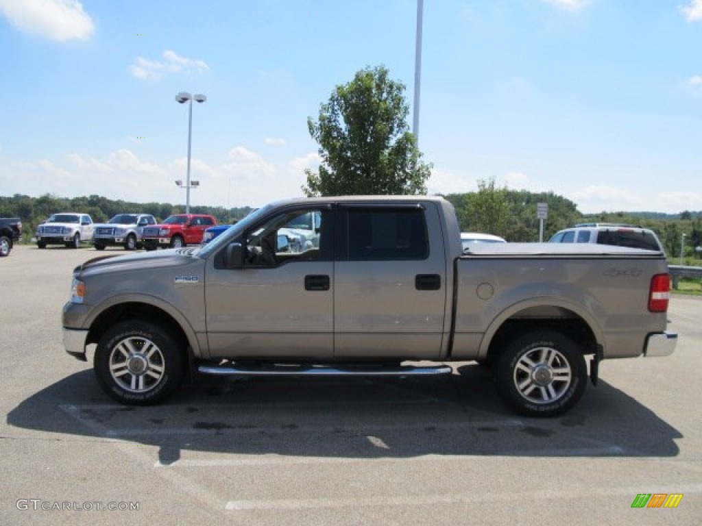 2005 F150 Lariat SuperCrew 4x4 - Arizona Beige Metallic / Tan photo #6