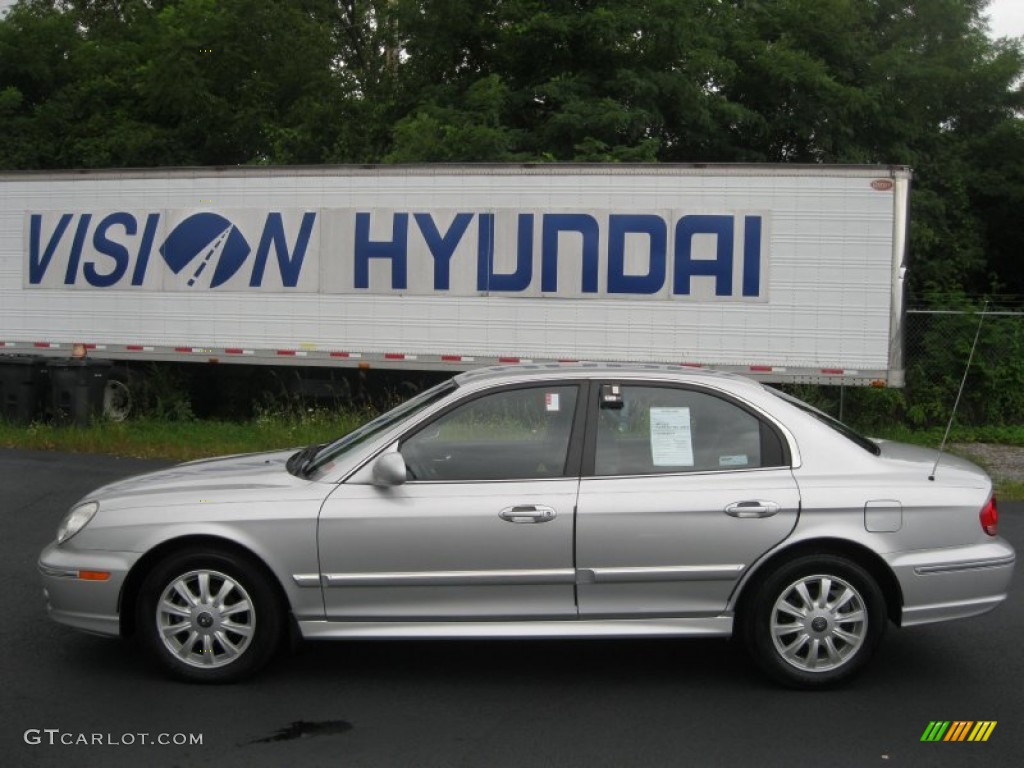 2003 Sonata GLS V6 - Brilliant Silver Metallic / Grey photo #13