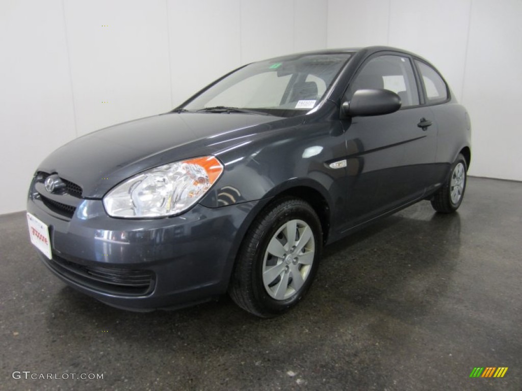 2008 Accent GS Coupe - Charcoal Gray / Black photo #1