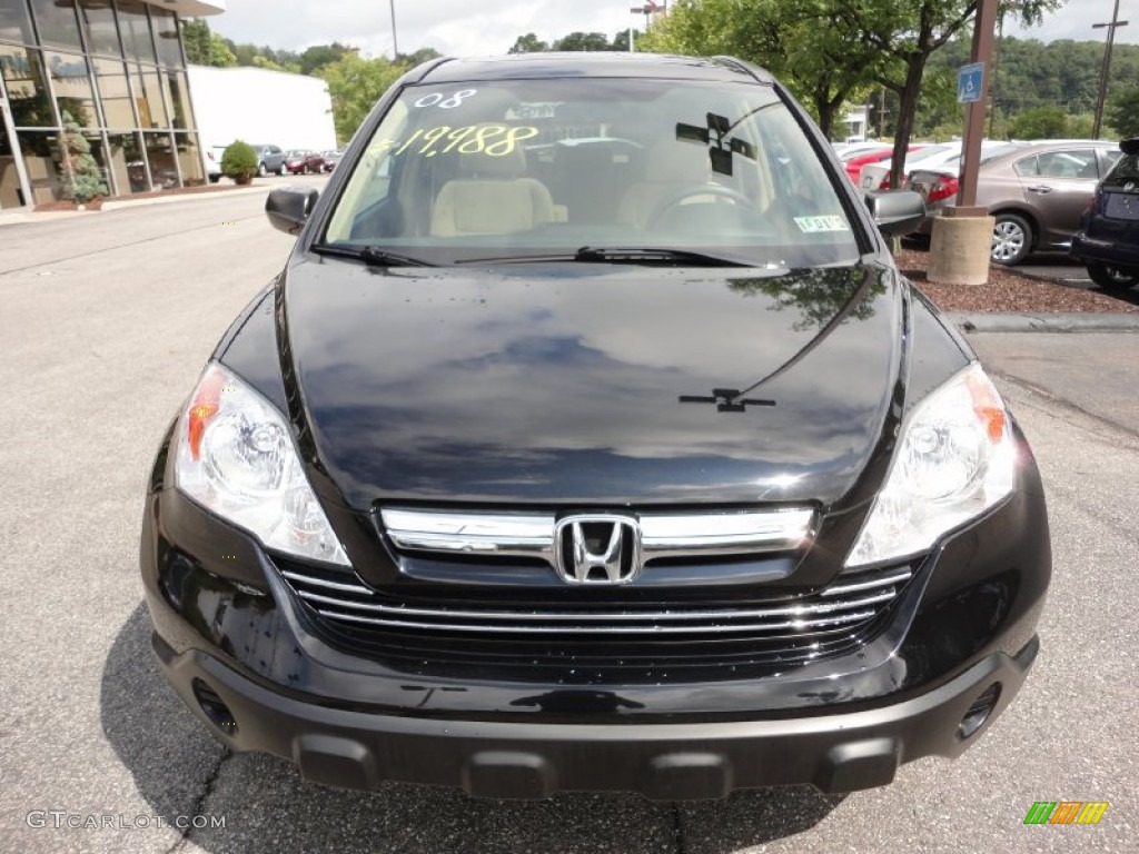 2008 CR-V EX 4WD - Nighthawk Black Pearl / Ivory photo #6