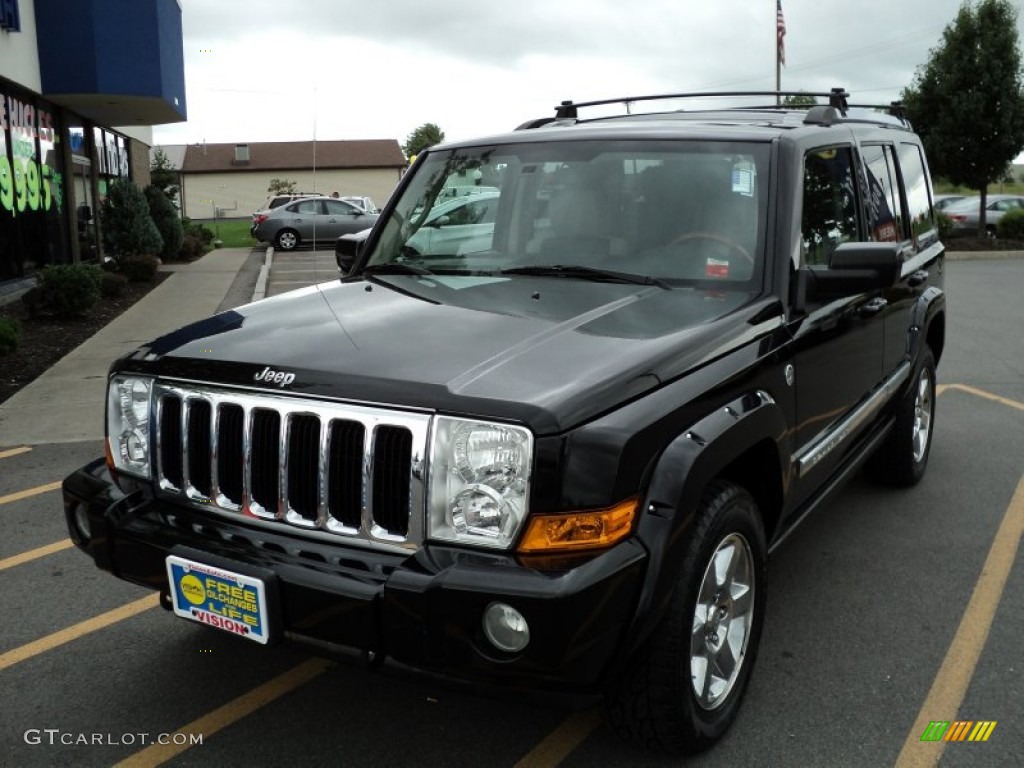 2007 Commander Overland 4x4 - Black Clearcoat / Dark Slate Gray/Light Graystone photo #1