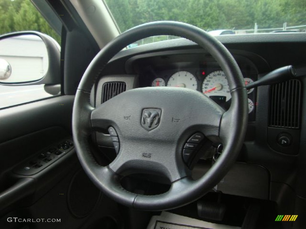 2002 Dodge Ram 1500 SLT Quad Cab 4x4 Dark Slate Gray Steering Wheel Photo #53439977