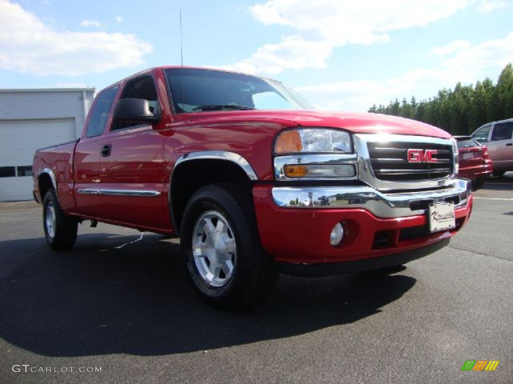 2006 Sierra 1500 Z71 Extended Cab 4x4 - Fire Red / Dark Pewter photo #7
