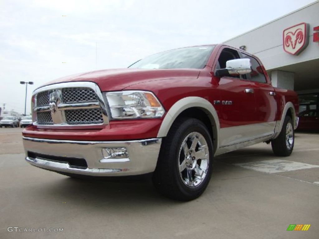 2009 Ram 1500 Laramie Crew Cab - Inferno Red Crystal Pearl / Dark Slate Gray photo #7