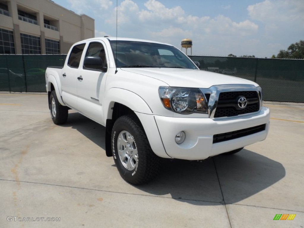 2011 Tacoma V6 TRD Double Cab 4x4 - Super White / Graphite Gray photo #1