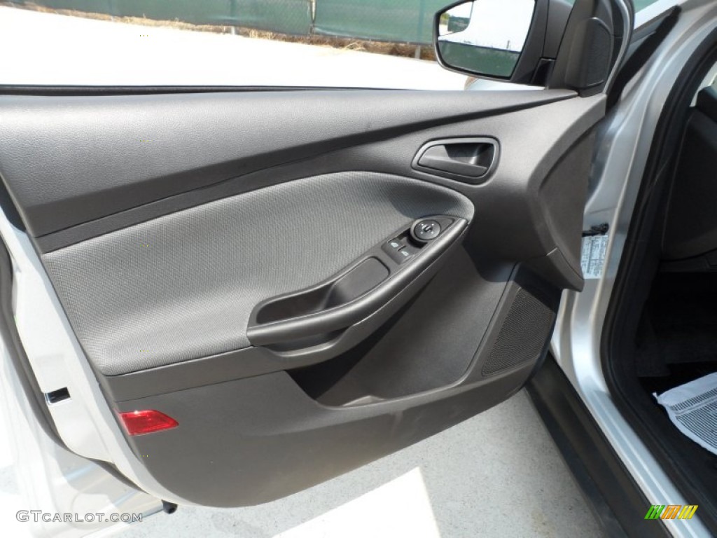 2012 Ford Focus S Sedan Charcoal Black Door Panel Photo #53459035
