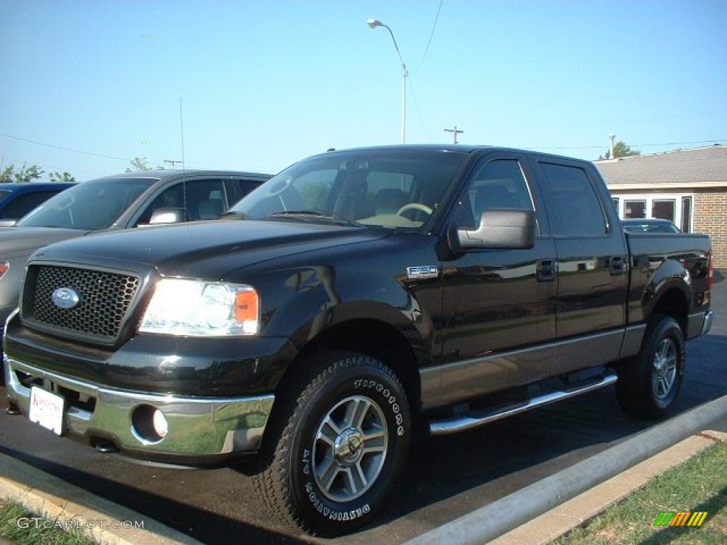 2006 F150 XLT SuperCrew 4x4 - Black / Tan photo #3