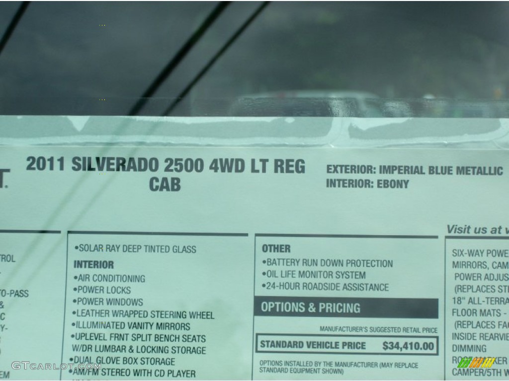 2011 Chevrolet Silverado 2500HD LT Regular Cab 4x4 Window Sticker Photo #53459768