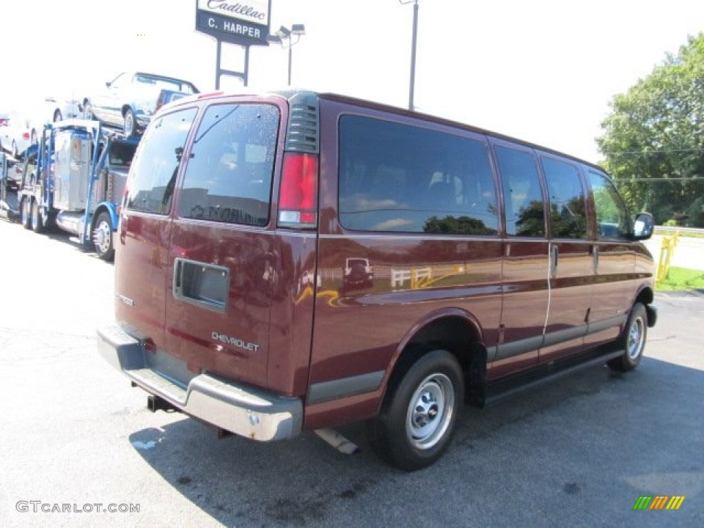 1999 Express 2500 LS Passenger Van - Dark Carmine Red Metallic / Neutral photo #10