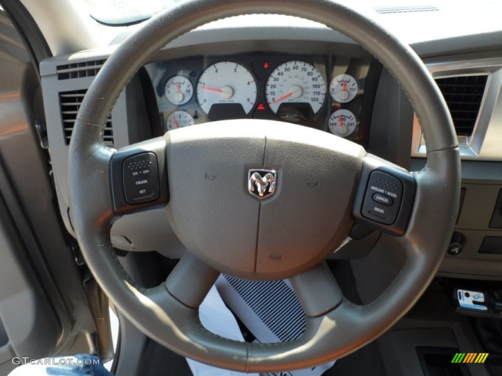 2007 Dodge Ram 2500 SLT Mega Cab 4x4 Khaki Steering Wheel Photo #53461672