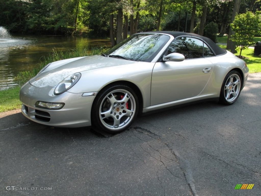 2007 911 Carrera 4S Cabriolet - Arctic Silver Metallic / Black photo #1