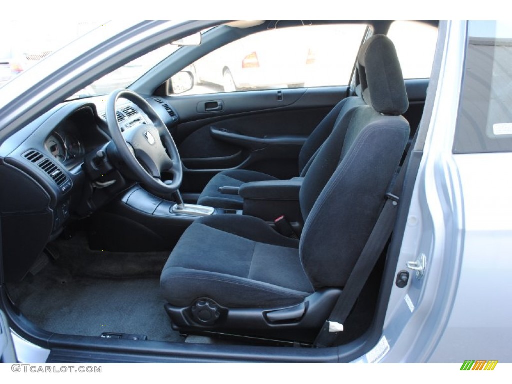 Black Interior 2003 Honda Civic LX Coupe Photo #53466103